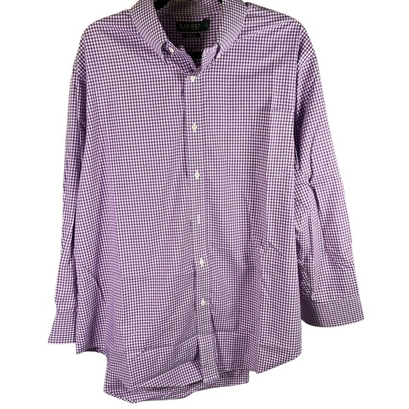 Lauren Ralph Lauren Other - LAUREN Ralph Lauren Mens 17 1/2-32/33‎ Purple Check Classic Fit Non Iron Shirt